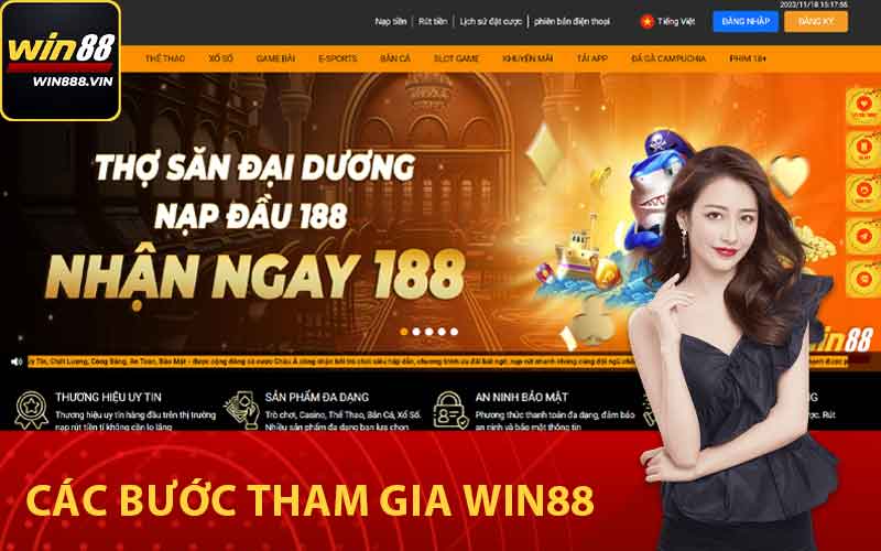 Các bước tham gia Win88